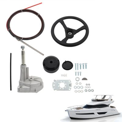 munirater 14 Feet Boat Rotary Steering System Outboard Kit Replacement for Yachts Fishing Boats