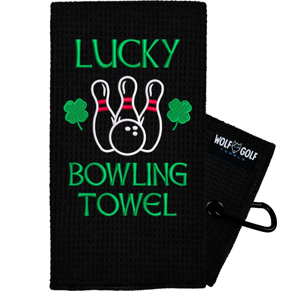 Wolf Golf Towels Bowling Accessories | Lucky Bowling Towel | Funny Bowling Towel | Bowling Shammy | Bowling Gift