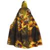YQxwJL Bee Flying Print Men Hooded Cloak,Wizard Hooded Robe,Witch Cape Cosplay Costume Halloween Party Capes view 1