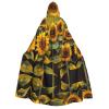 YQxwJL Sunflowers Print Men Hooded Cloak,Wizard Hooded Robe,Witch Cape Cosplay Costume Halloween Party Capes view 1