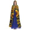 YQxwJL Sunflowers Print Men Hooded Cloak,Wizard Hooded Robe,Witch Cape Cosplay Costume Halloween Party Capes view 2