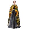 YQxwJL Sunflowers Print Men Hooded Cloak,Wizard Hooded Robe,Witch Cape Cosplay Costume Halloween Party Capes view 3