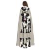 YQxwJL Cow Black Spot Print Men Hooded Cloak,Wizard Hooded Robe,Witch Cape Cosplay Costume Halloween Party Capes view 4