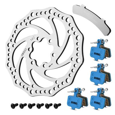 Corki Cycles 140mm Bike Disc Brake Rotor with 4 Pairs Disc Brake Pads for Sram Avid Elixir