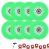 8 Pack Light Up Inline Skate Wheels 72mm 76mm 80mm 64mm 68mm 70mm Inline Wheels Replacement with ABEC9 Bearing 90A Indoor Outdoor Wheels (Green,64mm) view 1