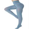 DUCMODA Womens 80 Denier Opaque Tights, Women's Soft Solid Color Footed Pantyhose, High Waist Stocking with 30+ Colors-L-XL-Lake Blue view 1