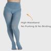 DUCMODA Womens 80 Denier Opaque Tights, Women's Soft Solid Color Footed Pantyhose, High Waist Stocking with 30+ Colors-L-XL-Lake Blue view 3