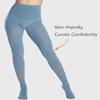 DUCMODA Womens 80 Denier Opaque Tights, Women's Soft Solid Color Footed Pantyhose, High Waist Stocking with 30+ Colors-L-XL-Lake Blue view 4