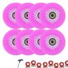 8 Pack Light Up Inline Skate Wheels 72mm 76mm 80mm 64mm 68mm 70mm Inline Wheels Replacement with ABEC9 Bearing 90A Indoor Outdoor Wheel (Pink,72mm)