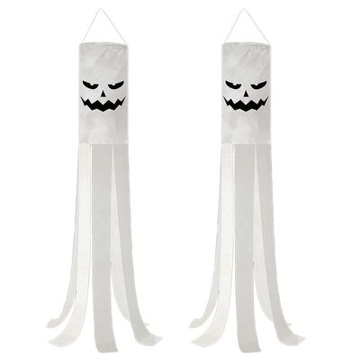 2pcs Socks Emotional Ghostly Face Halloween Festival Flags Party Supplies Best For Halloween Costume Parties
