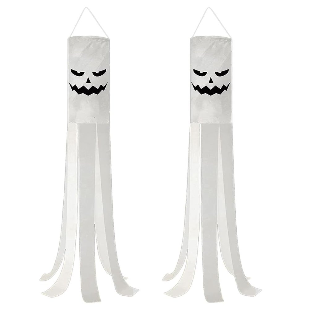 2pcs Socks Emotional Ghostly Face Halloween Festival Flags Party Supplies Best For Halloween Costume Parties