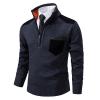 Muscularfit Mens Pullover Sweater Polo Long Sleeve Quarter Zip Golf Knitted Sweaters Slim Fit Knitted Knitwear Winter Coat Prime Big Deal Days October 8-9 Men Mens Quarter Zip Golf Shirt Navy XL view 1