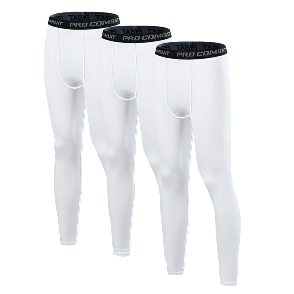 HYCOPROT 3 Pack Men's Compression Pants Athletic Tight,Leggings Base Layer Bottoms for Running Workout Sports Yoga Basketball
