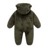 Baby Fleece Jumpsuits Cute Bear Ear Coat Thick Boys Snowsuit Girls Hooded Romper Winter (Army Green-g, 0-3 Months) view 2