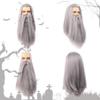 Hperu Wizard Beard Wizard Beard and Wig 1Set Long Grey Magician Wizard Costume Heat Resistant Fiber Costume Wig Santa Halloween Costumes Cosplay Accessory for Adults view 3