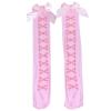 BLULILY Women Halloween Over Knee Long Socks Skeleton Print Sweet Bowknot Thigh High Stockings Holiday Party Tights Hosiery view 1