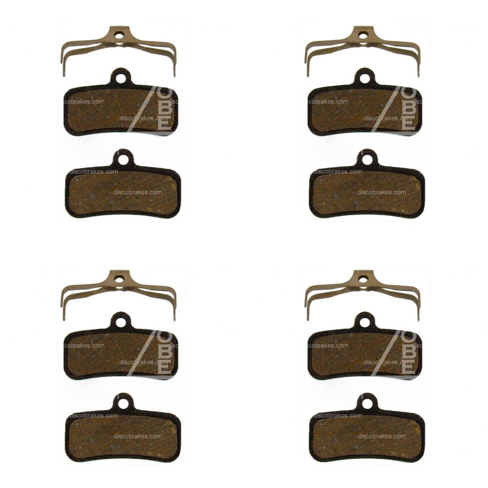 4 Pairs of DiscoBrakes Pads Made with Kevlar, Compatible with TRP Quadiem, Slate T4, G-Spec Trail SL, 4-Piston / 4-Pot Disc Brake Systems