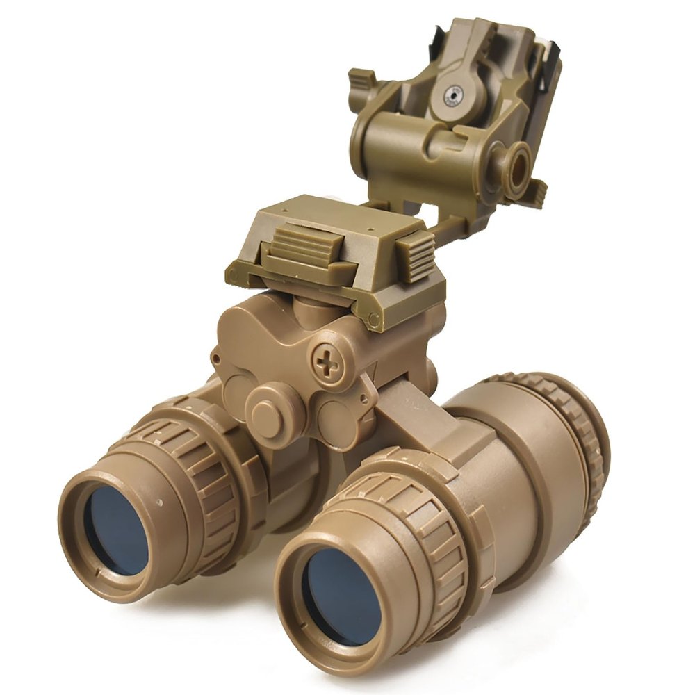 Hdlsina Airsoft Tactical PVS15 Night Vision Goggles Dummy Binoculars with Helmet Mount No Function NVG Model for Tactical Decoration and Props(Khaki)