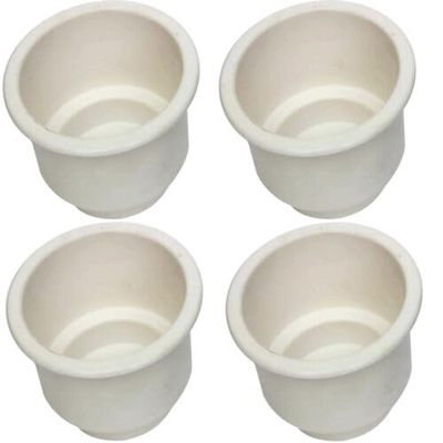 Replacement for fits Four Plastic 3 5/8 White Cup Holder Boat Boston Whaler Aquasport Searay Pro Line