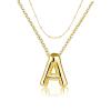 PANSHI Gold Initial Necklaces Gifts for Women Girlfriend Teens Gifts Trendy Stuff Layered Bubble Letter Necklace Gold Jewelry Birthday Gifts Teens Women A. view 2