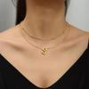 PANSHI Gold Initial Necklaces Gifts for Women Girlfriend Teens Gifts Trendy Stuff Layered Bubble Letter Necklace Gold Jewelry Birthday Gifts Teens Women A. view 4