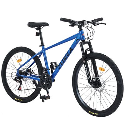 BALINGE Front Suspension Hardtail Mountain Trail Bike 26 Inch, Mountain Bike for Mens Womens Student Work with 24-Speed Dual Disc Brakes Hardtail BicyclesSteel Frame,Ocean Blue Gloss