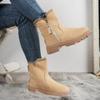 Winter Fashion Insulated Boots - Mid-Calf Faux Fur Lined Snow Boots for Women (Apricot, Adult, Women's, 6.5, Digital, US Shoe System, Medium (Medium)) view 2