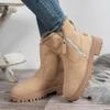 Winter Fashion Insulated Boots - Mid-Calf Faux Fur Lined Snow Boots for Women (Apricot, Adult, Women's, 6.5, Digital, US Shoe System, Medium (Medium)) view 3
