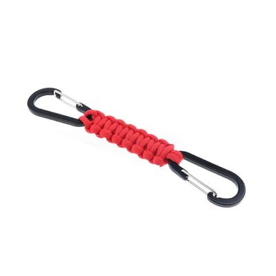 SagaSave Paracord Keychain with Carabiner- Military Braided Paracord Carabiner Keychain Clip with Strap for Keys/Men/Women(Red)