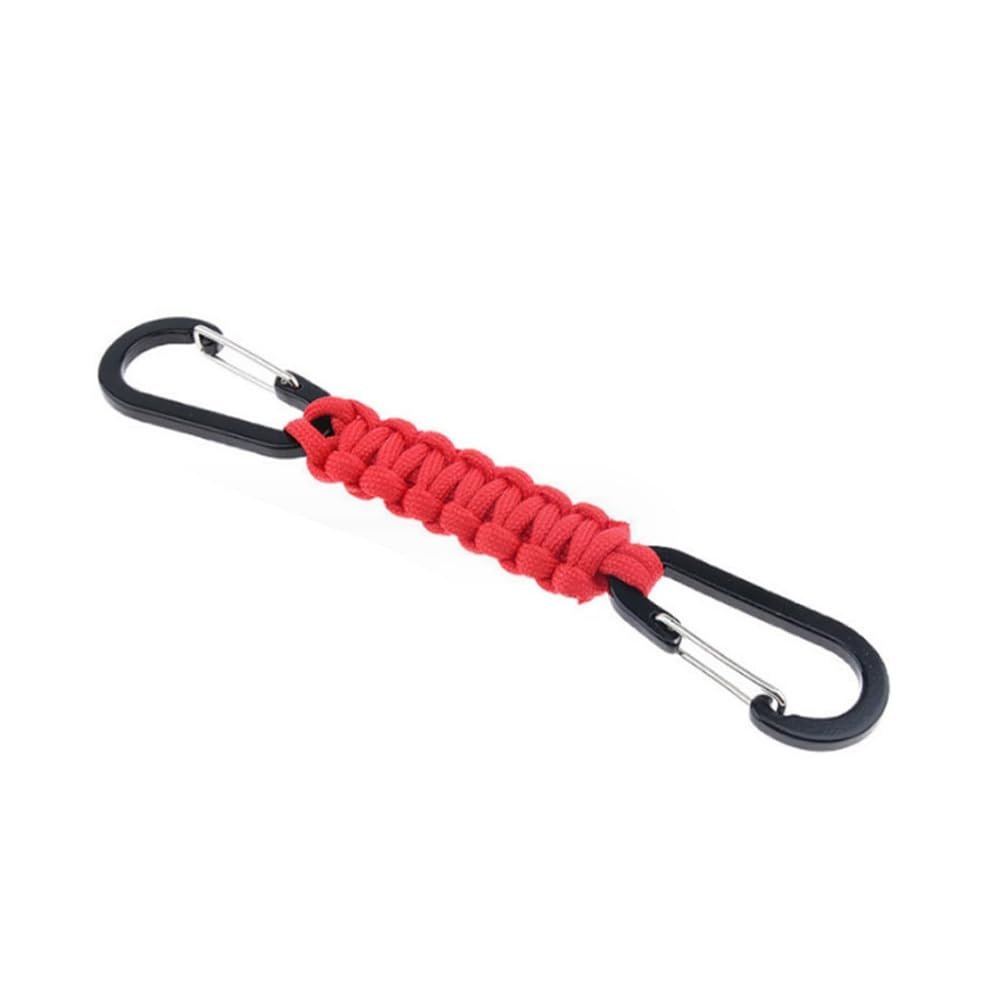 SagaSave Paracord Keychain with Carabiner- Military Braided Paracord Carabiner Keychain Clip with Strap for Keys/Men/Women(Red)