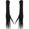 Lorilida Scary Devil Long Nails Claw Gloves Detachable Fingernails Long Gloves Cosplay Accessory for Halloween Black One Size view 1