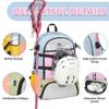 Boulder Bee Lacrosse Backpack with Stick Holders, Field Hockey Bag, Lacrosse Gift for Women (Pink and Blue) view 2