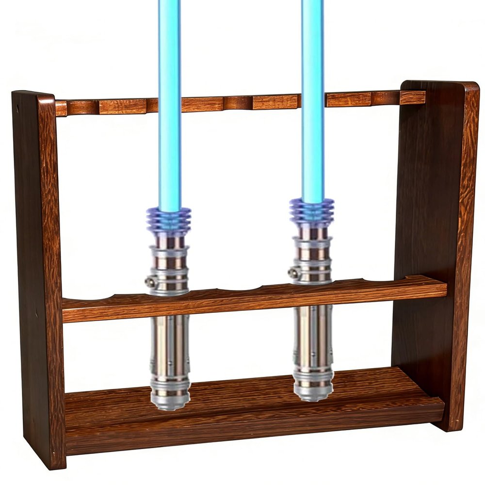 QIXIN Lightsaber Stand Wooden Light Saber Mount Lightsaber Wall Mount Holder Decorative Stand can Hold 5 Lightsaber