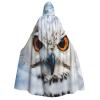 YQxwJL Snowy Owl Eyes Print Men Hooded Cloak,Wizard Hooded Robe,Witch Cape Cosplay Costume Halloween Party Capes view 1