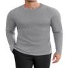 Ekouaer Men's Long Sleeve Shirts Honeycomb Waffle Pullover Sweater Crewneck Thermal Tops Lightweight Undershirts view 1