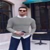 Ekouaer Men's Long Sleeve Shirts Honeycomb Waffle Pullover Sweater Crewneck Thermal Tops Lightweight Undershirts view 2