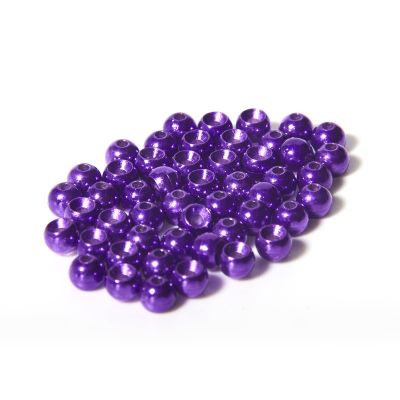 ANGLER DREAM 50 PCS Tungsten Beads Nymph Head Ball Fly Tying Beads Fly Tying Materials Six Colorful Colors 2.0MM-3.5MM (Metallic Purple, 2.0mm)