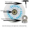 8 Pack Light Up Inline Skate Wheels 72mm 76mm 80mm 64mm 68mm 70mm Inline Wheels Replacement with ABEC9 Bearing 90A Indoor Outdoor Wheel (White,68mm) view 4