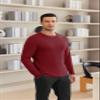 Ekouaer Men's Long Sleeve Shirts Honeycomb Waffle Pullover Sweater Crewneck Thermal Tops Lightweight Undershirts Wine Red view 3