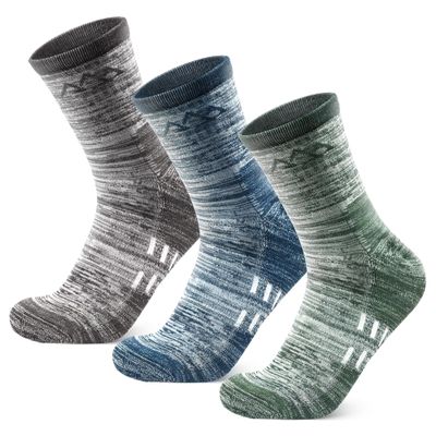 innotree 3 Pack Merino Wool Hiking Socks for Men, Micro Crew Cushioned Moisture Wicking Trekking Socks,X Large