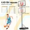 TONBUX Adjustable Basketball Hoop Outdoor 10FT, Basketball Portable Hoops & Goals, 44 Inch Backboard, for Kids, Youth, and Adults in The Backyard, Driveway view 2