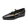 CPMBFDC Women's Mary Jane Flats Fashion Pointed Toe Low Heel Ballet Flats Adjustable Straps Comfortable Dress Flats (Black,8) view 1
