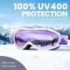 AVV Ski Goggles UV Protection, Anti-Fog Snowboard Snow Goggles OTG for Men Women Adults & Youths view 3