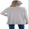 GRECERELLE Women's Long Sleeve Lightweight Open Front Business Casual Cardigan Sweater Dressy Outerwear, Grey White, X-Large view 2