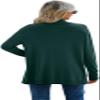 GRECERELLE Women's Long Sleeve Open Front Shawl Collar Cardigan Lightweight Ribbed Knit Dressy Sweater Jacket, Dark Green, Small view 2