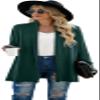 GRECERELLE Women's Long Sleeve Open Front Shawl Collar Cardigan Lightweight Ribbed Knit Dressy Sweater Jacket, Dark Green, Small view 4