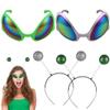 Chewtoyo 2 Pairs Of Alien Headbands And Sunglasses, Rainbow Lens Alien Cosplay Set, Antenna Head Bands, Fun Costume Accessories For Parties view 1