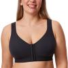 DELIMIRA Women's Inbarely Plus Front Closure Bras Posture Wireless Full Coverage Plus Size Unlined Bra Black 40DD view 2