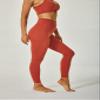 Chisportate High Waist Skinny Yoga Legging Hidden Pocket Power Flex Tummy Control Workout Stretch Sport Yoga Women Pants for Gym Exercise Fitness-Airflow Solid Orange view 4