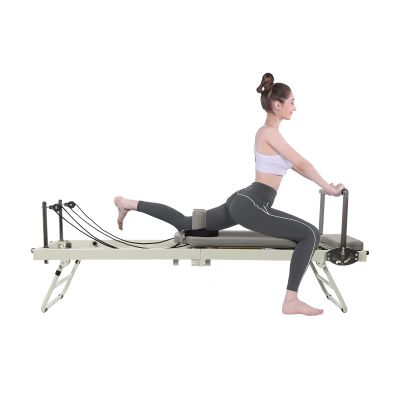 Foldable Pilates Reformer, Multifunctional Pilates Reformer Board Machine Pilates Exercise Equipment for Home Gym Workouts, Up to 264.55 lbs Weight Capacity (Grey)